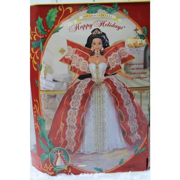 Happy Holiday Barbie 1997. 10th Anniversary. Fifth In A Series - Picture 3 of 6